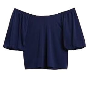 Banana Republic Women's Off Shoulder Navy Blue Top Size Large EUC